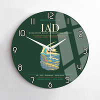 Thumbnail for Washington Dulles International Airport IAD Wall-Clock No-Frame - Dark Green