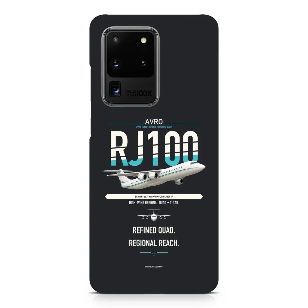 Avro RJ100 design on samsung case - black