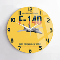 Thumbnail for F-14D Tomcat Sweep The Wings Clear The Sky design on yellow no frame wall clock