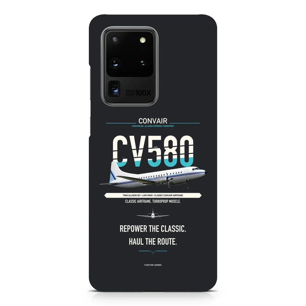 Convair 580 design on samsung case - black