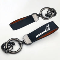 Thumbnail for Go First Horseshoe Buckle key chain in navy blue