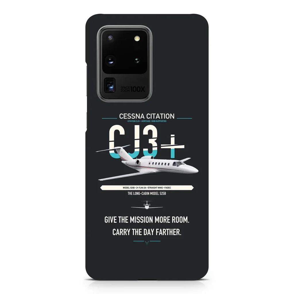 Cessna Citation CJ3+ design on samsung case - black