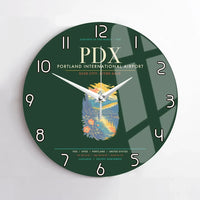 Thumbnail for Portland International Airport PDX Wall-Clock No-Frame - Dark Green