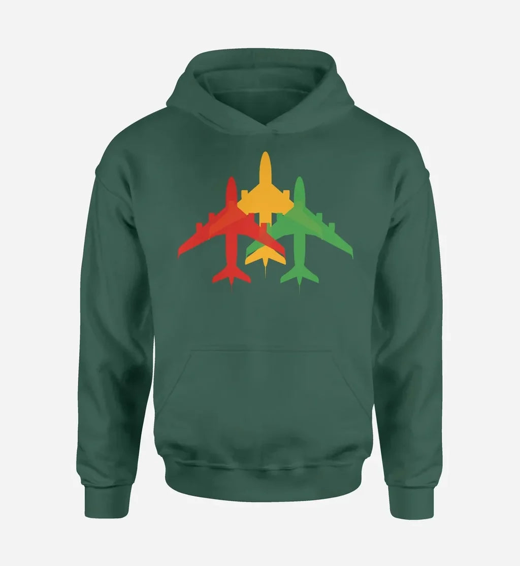Colourful 3 Airplanes Hoodie - view 6