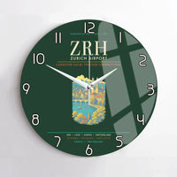 Thumbnail for Zurich Airport ZRH Wall-Clock No-Frame - Dark Green