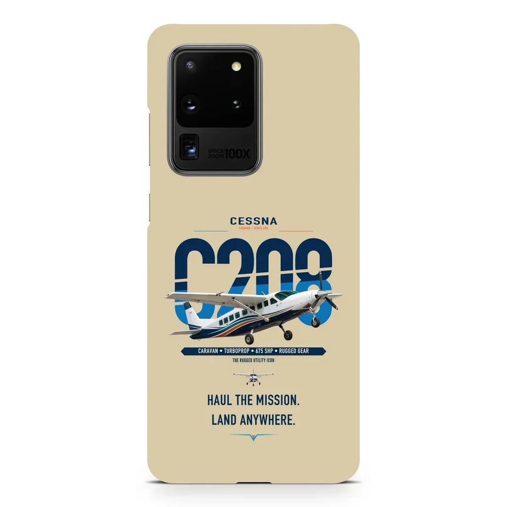 Cessna 208 Caravan design on samsung case - beige