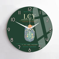 Thumbnail for London City Airport LCY Wall-Clock No-Frame - Dark Green
