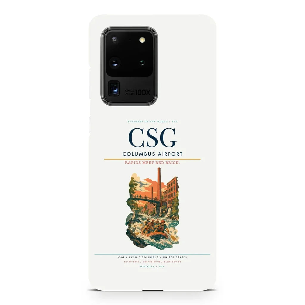 Columbus Airport CSG design on samsung case - white