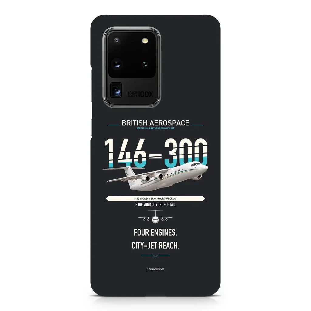 BAe 146-300 design on samsung case - black