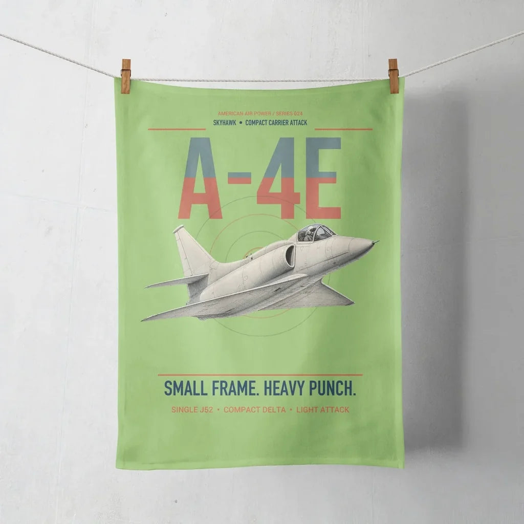 A-4E Skyhawk design on light green towel