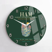 Thumbnail for Hamburg Airport Helmut Schmidt HAM - Elbe Brick Tide Signal Wall-Clock No-Frame - Dark Green