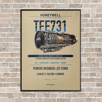 Thumbnail for TFE731 vertical canvas print - framed - beige background