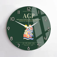 Thumbnail for Malaga-Costa del Sol Airport AGP Wall-Clock No-Frame - Dark Green