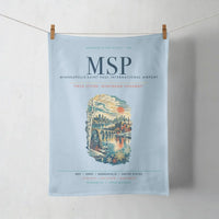 Thumbnail for Minneapolis-Saint Paul International Airport (MSP) design on light blue towel