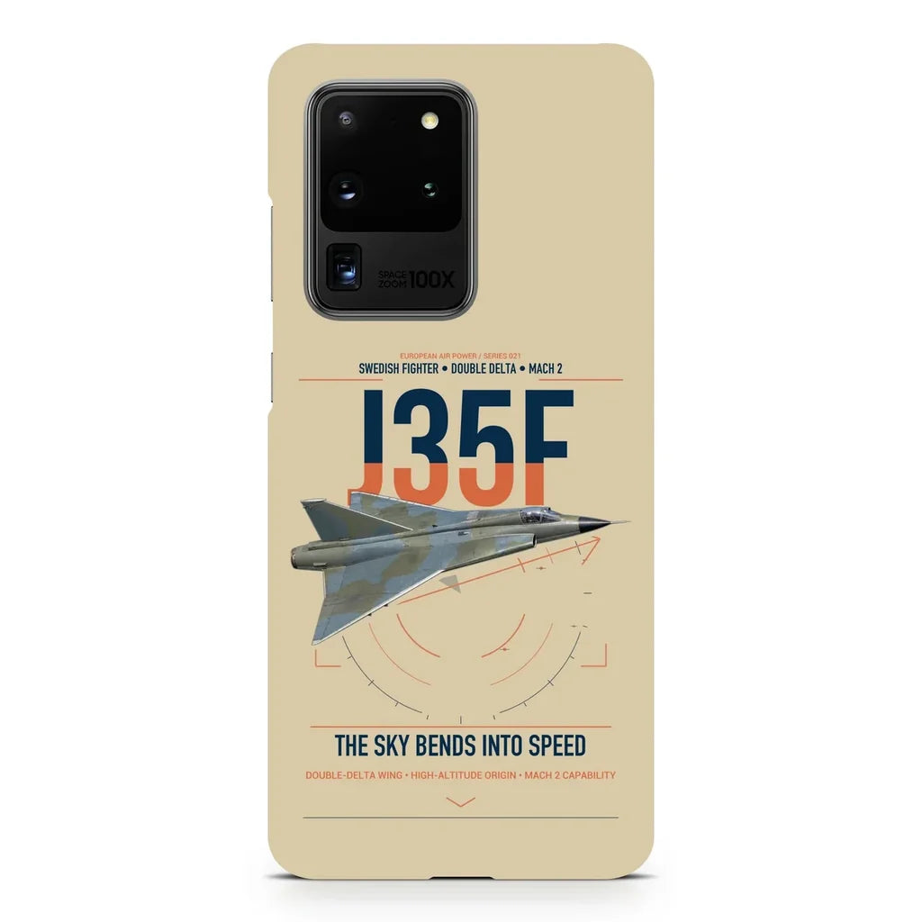 Saab J 35F Draken design on samsung case - beige