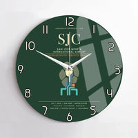 Thumbnail for San Jose Mineta International Airport SJC Wall-Clock No-Frame - Dark Green