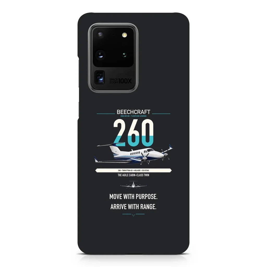 Beechcraft King Air 260 design on samsung case - black