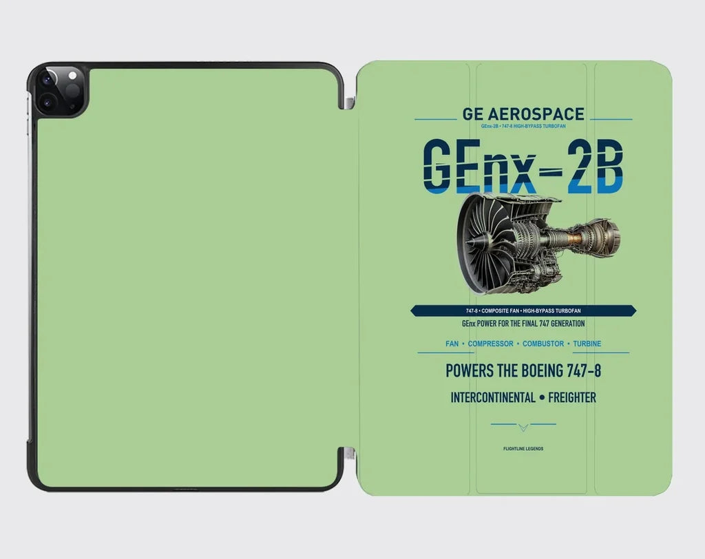 GEnx-2B design on light green ipad tablet case