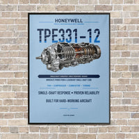 Thumbnail for TPE331-12 vertical canvas print - framed - light blue background