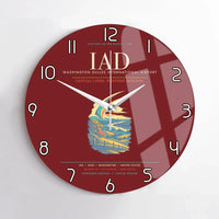 Thumbnail for Washington Dulles International Airport IAD Wall-Clock No-Frame - Dark Red