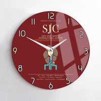 Thumbnail for San Jose Mineta International Airport SJC Wall-Clock No-Frame - Dark Red