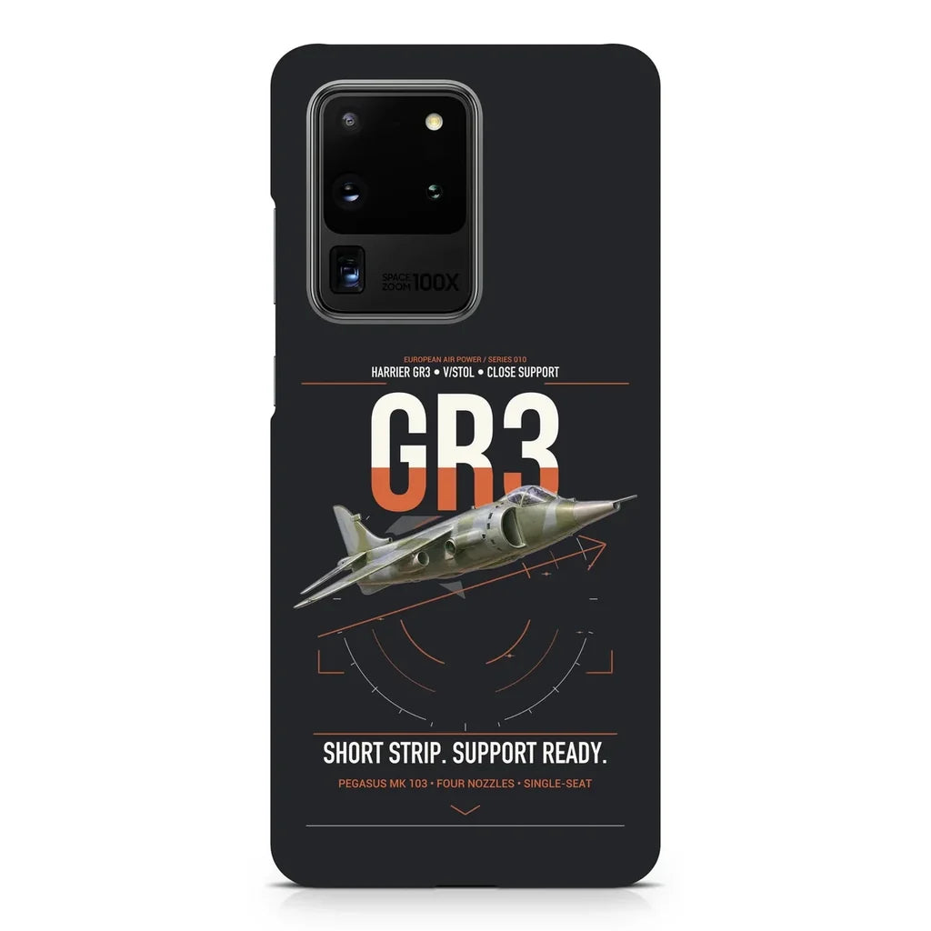 Hawker Siddeley Harrier GR3 design on samsung case - black