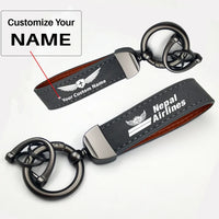 Thumbnail for Nepal Airlines Horseshoe Buckle key chain, Gray + Name