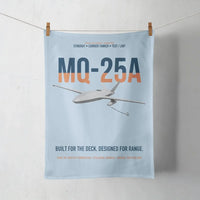 Thumbnail for MQ-25A STINGRAY design on light blue towel