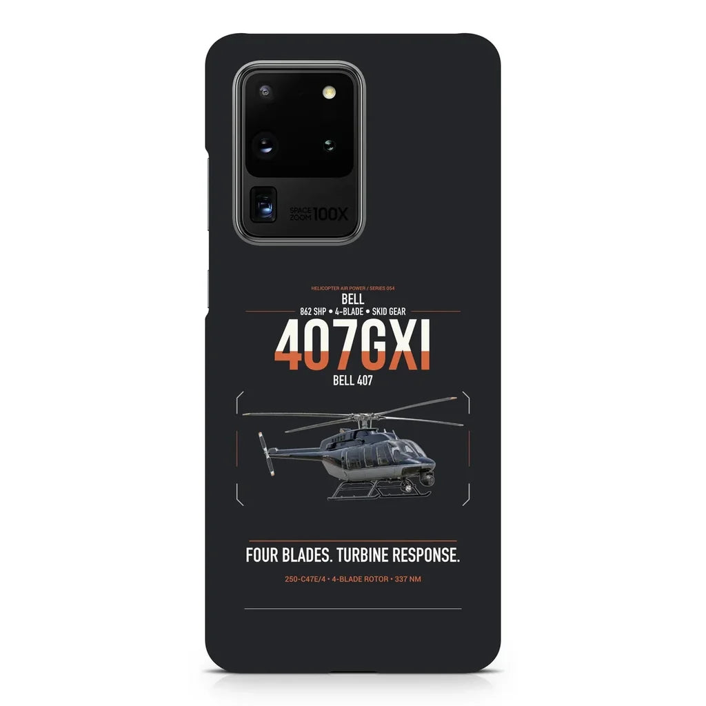 Bell 407GXi design on samsung case - black
