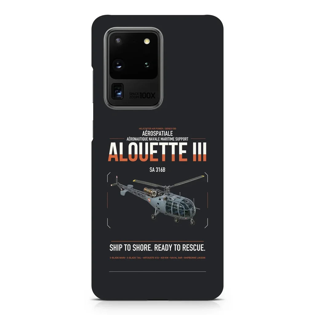 Aérospatiale SA 316B Alouette III design on samsung case - black