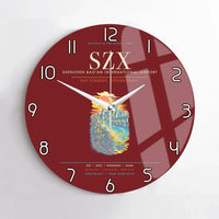 Thumbnail for Shenzhen Bao'an International Airport SZX Wall-Clock No-Frame - Dark Red