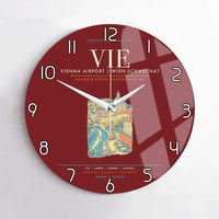 Thumbnail for Vienna Airport VIE Wall-Clock No-Frame - Dark Red