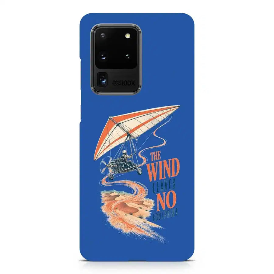 The Wind Leaves No Footprint design on samsung case - blue