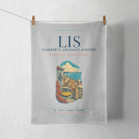 Thumbnail for Lisbon Humberto Delgado Airport (LIS) design on light gray towel
