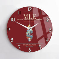 Thumbnail for Velana International Airport Male MLE - Atoll Dhoni Current Wall-Clock No-Frame - Dark Red