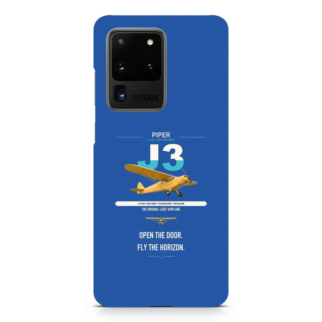 Piper J-3 Cub design on samsung case - blue