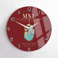 Thumbnail for Manila Ninoy Aquino International Airport MNL Wall-Clock No-Frame - Dark Red
