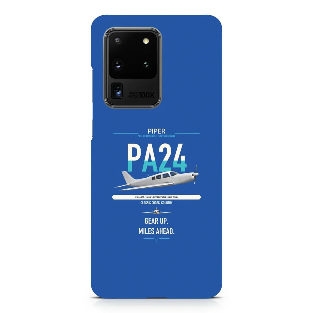 Piper PA-24-250 Comanche 250 design on samsung case - blue