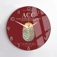 Thumbnail for Accra International Airport ACC Wall-Clock No-Frame - Dark Red