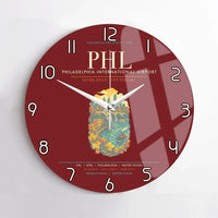 Thumbnail for Philadelphia International Airport PHL Wall-Clock No-Frame - Dark Red