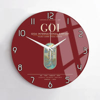 Thumbnail for Goa International Airport Dabolim GOI Wall-Clock No-Frame - Dark Red