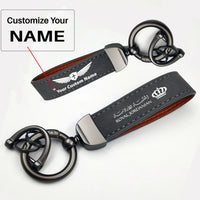 Thumbnail for Royal Jordanian Horseshoe Buckle key chain, Gray + Name