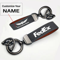 Thumbnail for FedEx Horseshoe Buckle key chain, Gray + Name