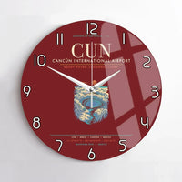 Thumbnail for Cancun International Airport CUN Wall-Clock No-Frame - Dark Red
