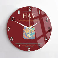 Thumbnail for Havana Jose Marti International Airport HAV Wall-Clock No-Frame - Dark Red