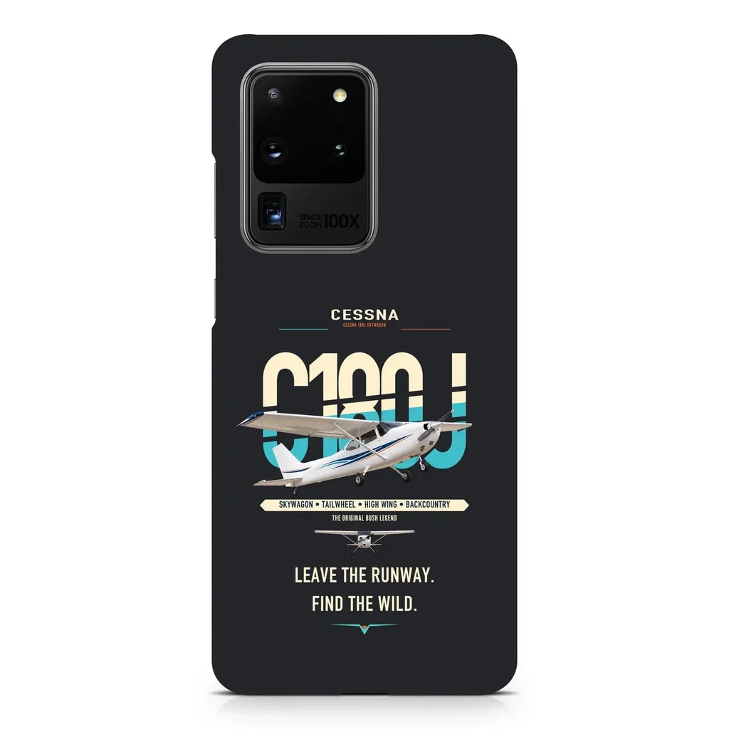 Cessna 180J Skywagon design on samsung case - black