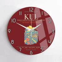 Thumbnail for Kuala Lumpur International Airport KUL Wall-Clock No-Frame - Dark Red