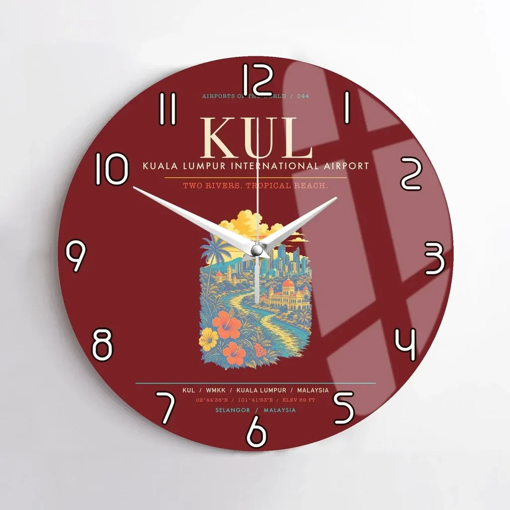 Kuala Lumpur International Airport KUL Wall-Clock No-Frame - Dark Red