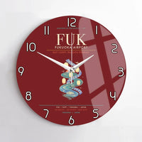 Thumbnail for Fukuoka Airport FUK - Hakata Lantern Bay Weave Wall-Clock No-Frame - Dark Red