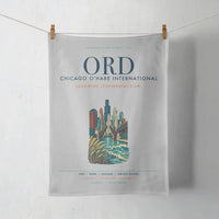 Thumbnail for Chicago O'Hare International Airport (ORD) design on light gray towel